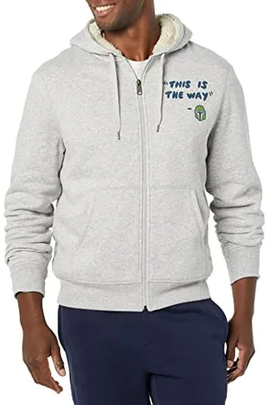Amazon Disney | Marvel | Star Wars Herren Kapuzen-Sweatshirt mit Sherpa-Futter und durchgehendem Reißverschluss, , M
