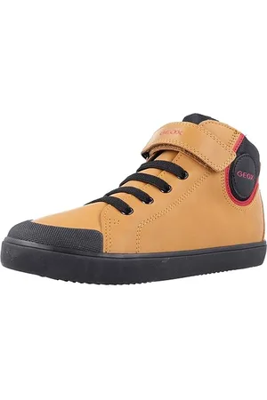 Geox J GISLI Boy F Sneaker, DK Yellow/Black, 39 EU