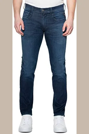 Replay Herren Jeans Anbass Slim-Fit Hyperflex Cloud mit Stretch, (Blau), 34W / 34L