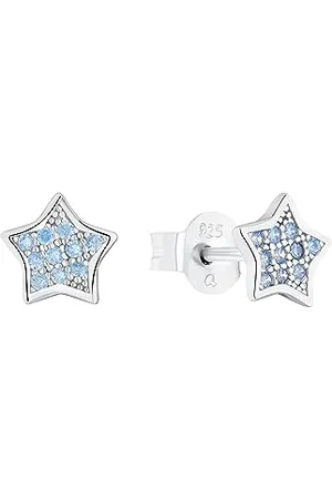 Amor Ohrstecker 925 Sterling Silber Mädchen Kinder Ohrschmuck, mit Zirkonia synth., 0,6 cm, Silber, Stern, Kommt in Schmuck Geschenk Box, 2036530