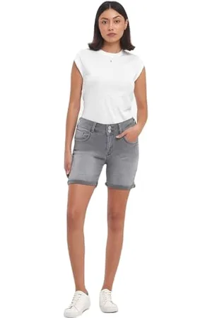 LTB Damen Jeansshorts Rosina - Bermudashorts mit Reißverschluss und mittlerer Taille hergestellt aus Einer Baumwollmischung - Größe S in der Farbe Grau