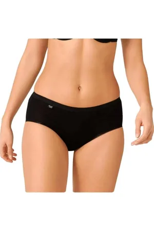 Sloggi Damen Basic+ Midi 2P Slip, Black, 48