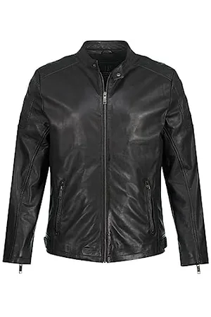 JP 1880 Herren große Größen Übergrößen Menswear L-8XL Lederjacke, Bikerstyle, feinstes Lamm-Nappa, Schulter-Steppung 3XL 820704100-3XL