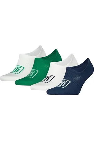 Tommy Hilfiger Herren Footie Socken, Marineblau/Grün, 39/42 (4er Pack)