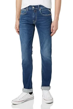 Replay Herren Jeans Grover Straight-Fit Hyperflex mit Stretch, (Blau), 28W / 30L