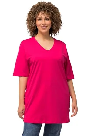 Ulla Popken Damen Basic-v-shirt T-Shirts, , 54-56 EU
