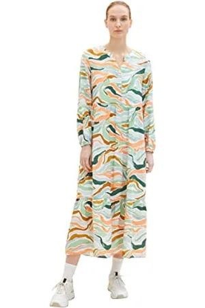 TOM TAILOR Damen 1035230 Maxikleid mit Volant, , 36