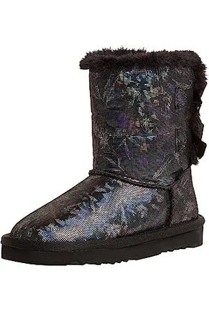 QS by s.Oliver Mädchen Winterstiefel ohne Absatz Gefüttert mit Schleife Schwarz ( .), 38