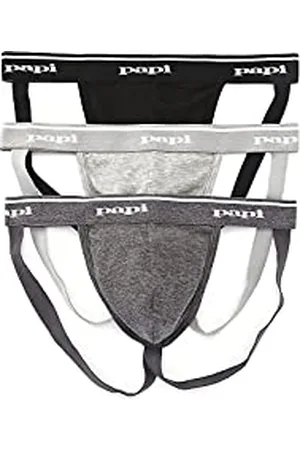 Papi Herren Premium Cheeky Butt-flaunting Cotton Jock Strap, Of Underwear, 3er Pack, , L EU