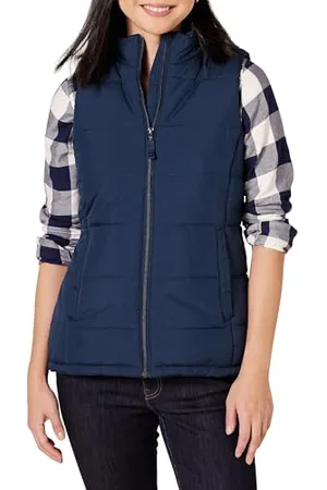 Amazon Damen Mittelschwere Daunenweste mit Reißverschluss, , XL