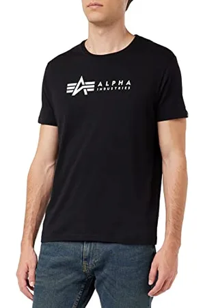 Alpha Industries Herren Alpha Label T 2 Pack T-Shirt, Black, S (2er Pack)