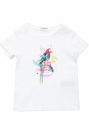 Replay Baby-Mädchen PG7472 T-Shirt, 001 White, 6M