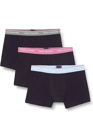 Tommy Hilfiger Herren 3er Pack Boxershorts Trunks Unterwäsche, Blau (Well Water/Stonewash/Metro Mauve), SM