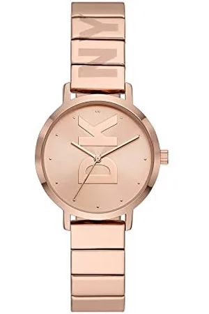 DKNY Damenuhren The Modernist, Dreizeigeruhrwerk, 32mm Gehäuse aus Rose Gold Legierung mit Edelstahlarmband, NY2998
