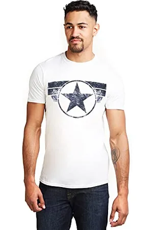 Marvel Herren Captain America-Cap Logo T-Shirt, , X-Large