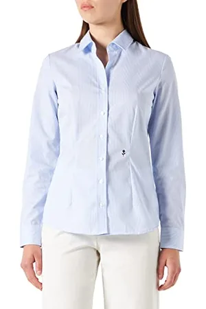 Seidensticker Damen City Langarm Slim Fit Uni Bügelfrei Bluse, , 40 EU