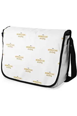 Bonamaison Le Jardin du Lin Digital Bedruckte Messenger Schultaschen mit Schwarzem Riemen für Mädchen und Jungen, Zurück zur Schule, Kuriertaschen für Schüler, Umhängetaschen, Größe: 29x36 Cm