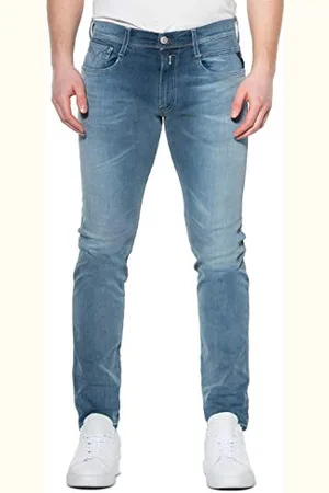 Replay Herren Jeans Anbass Slim-Fit Hyperflex mit Stretch, (Blau), 30W / 32L