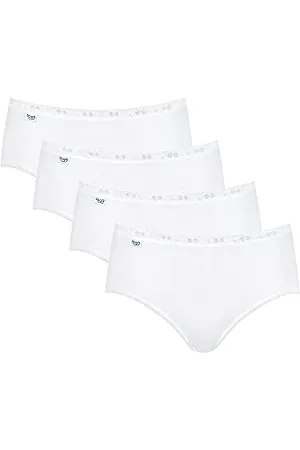 Sloggi Damen Basic+ Midi 4P Slip, White, 36