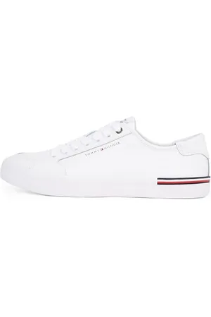 Tommy Hilfiger Herren Vulcanized Sneaker Core Corporate Leather Low Top, (White), 41