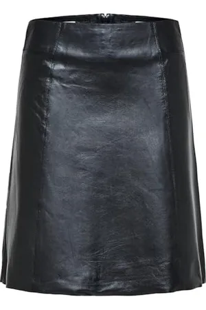SELECTED Damen Slfnew Ibi Mw Leather Skirt B Noos Lederrock, , 42 EU