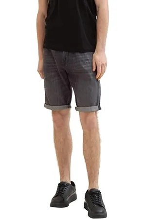 TOM TAILOR Herren Josh Regular Denim Shorts, used dark stone grey denim, 31