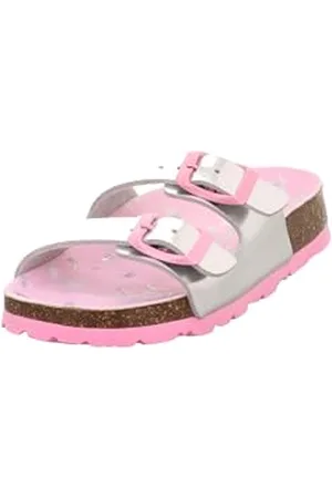 Superfit Mädchen FUSSBETTPANTOFFEL Hausschuhe, SILBER/ROSA 9510