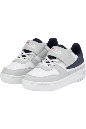 Fila FXVENTUNO Velcro Kids Sneaker, White-Gray Violet, 33 EU