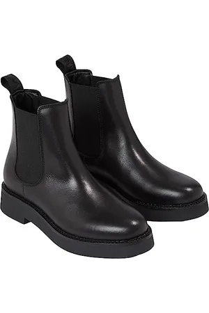 Tommy Hilfiger Damen Mid Boot Stiefel Chelsea Flat Stiefeletten, (Black), 36
