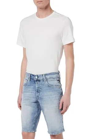 Replay Herren Jeans Shorts Grover Straight-Fit Bio, (Blau), 28W