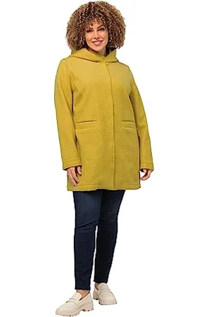 Ulla Popken Damen Curly Wool mit Kapuze Jacke, , 50-52 Große Größen EU