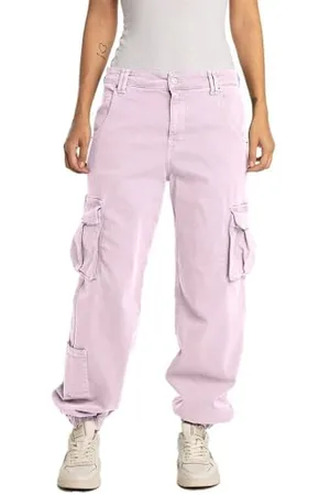 Replay Damen Cargo-Hose mit Stretch, (Rosa), 29