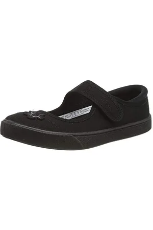 Clarks Mädchen Uniform-Schuh Slipper, Schwarz (Black Leather), 33 EU