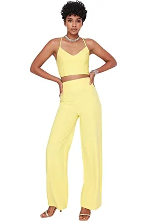 Trendyol Damen High Waist Wide Leg Pants Hose, , 42 EU