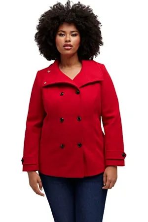 Ulla Popken Damen Doppelreiher Jacke, , 46-48