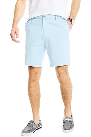 Nautica Herren Classic Fit Flat Front Stretch Solid Chino Deck Lässige Shorts, (Mondblau), 48