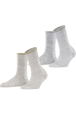 ESPRIT Damen Socken Allover Stripe Multipack W So Baumwolle gemustert 2 Paar, , 39-42