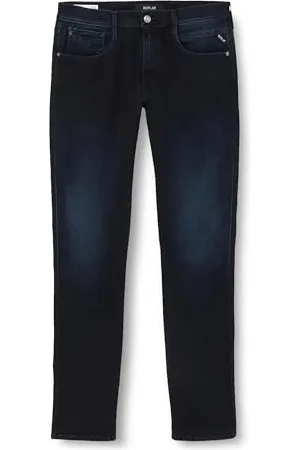 Replay Herren Jeans Anbass Slim-Fit Hyperflex Recycled mit Stretch, (Blau), 33W / 36L