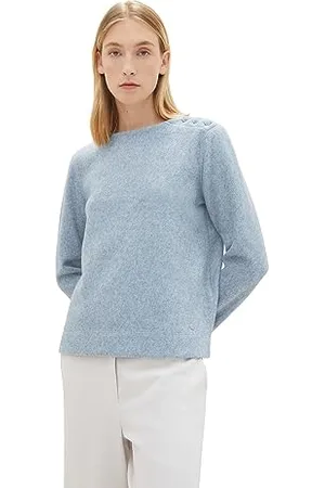 TOM TAILOR Damen Sweatshirt mit Knopfleiste