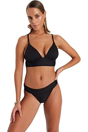 Trendyol Damen Women Waist Normal Trotter Classical Bikini Bottom Baby Badebekleidung, Black, 44 DE