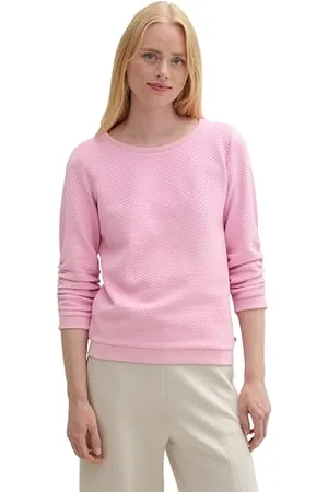 TOM TAILOR Damen Sweatshirt mit Raffarm & Struktur, , M