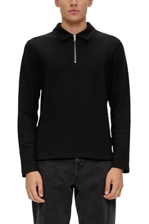 QS by s.Oliver Herren 2138521 Langarmshirt mit Polo Kragen, , S