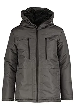 Trendyol Herren Herren Figurbetont Parkas Colorblock Webstoff Winterjacke Coat, Anthrazit, L EU