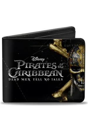 Buckle Herren Pirates of The Caribbean Dead Men Tell NO Tales Skull Zweifalten-Geldbörse, , Standard größe