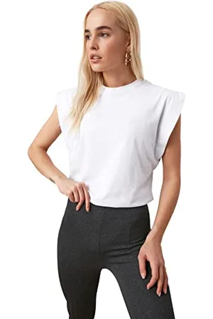 Trendyol Damen T-shirt mit Sleeveless Basic T-Shirt Westlich, , S
