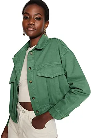 Trendyol Damen Regular Basic Plain Webstoff Jacke Coat, , S