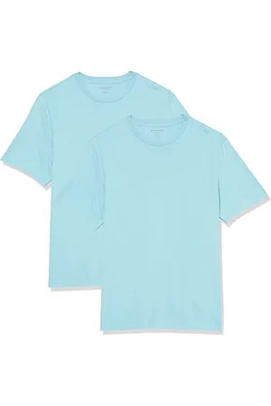 Amazon Herren Kurzärmeliges T-Shirt mit Rundhalsausschnitt aus Baumwolle – Regular Fit, 2er-Pack, , 5XL Große Größen