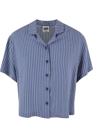 Urban classics Damen Bluse Ladies Viscose Resort Shirt, Kurzarm Bluse für Frauen, Loose Fit, , 4XL