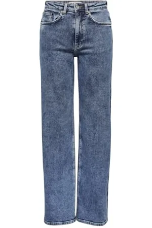 ONLY Female Weit geschnitten Jeans Weiter Beinschnitt Hohe Taille Jeans