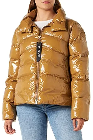 Pinko Damen Mirco 3 Caban Crystal Nylon Pijacke, Cl6_Kamel/Gold, 42